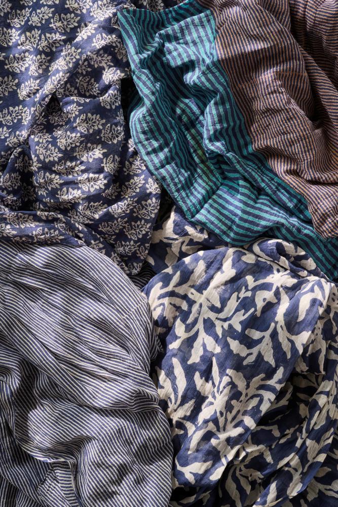 IB Laursen Halstuch Baumwolle blau